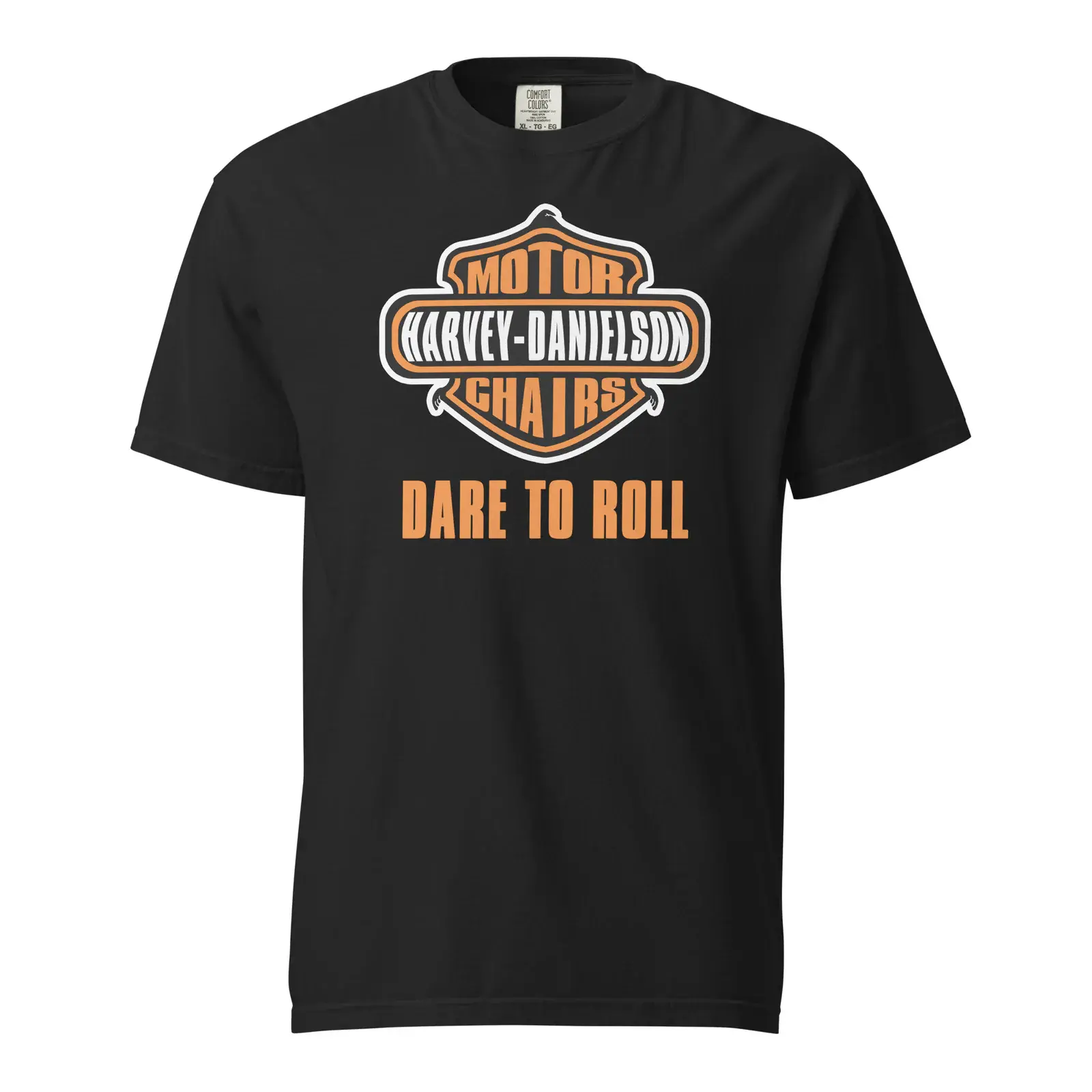 Harvey-Danielson Tee in black, front view