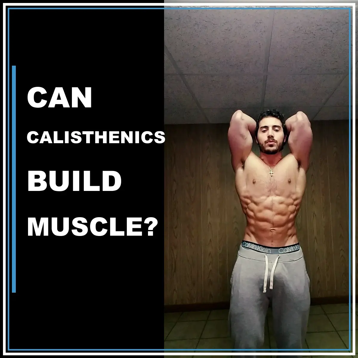 Nick DiVito showing his upper-body physique in a gym