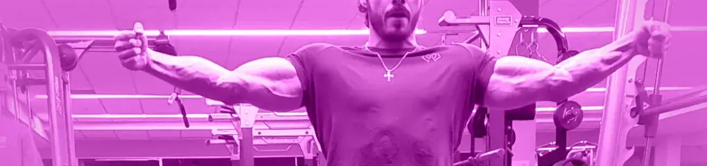 Magenta collage of GymDaze back training scenes