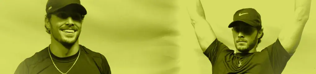 Yellow-green collage of GymDaze shoulder training scenes